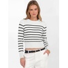 image:imageANRABESS Womens Long Sleeve Sweaters Cropped Crew Neck  Business Casual TopsLight Weight Comfy KnitPullover Short SweaterBasic ClassicFall Fashion Winter Layer ClothesWhite Black Stripe