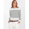 image:imageANRABESS Womens Long Sleeve Sweaters Cropped Crew Neck  Business Casual TopsLight Weight Comfy KnitPullover Short SweaterBasic ClassicFall Fashion Winter Layer ClothesWhite Black Stripe