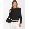 image:imageANRABESS Womens Long Sleeve Sweaters Cropped Crew Neck  Business Casual TopsLight Weight Comfy KnitPullover Short SweaterBasic ClassicFall Fashion Winter Layer ClothesBlack