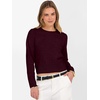 image:imageANRABESS Womens Long Sleeve Sweaters Cropped Crew Neck  Business Casual TopsLight Weight Comfy KnitPullover Short SweaterBasic ClassicFall Fashion Winter Layer ClothesDark Red