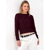 image:imageANRABESS Womens Long Sleeve Sweaters Cropped Crew Neck  Business Casual TopsLight Weight Comfy KnitPullover Short SweaterBasic ClassicFall Fashion Winter Layer ClothesDark Red