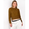 image:imageANRABESS Womens Long Sleeve Sweaters Cropped Crew Neck  Business Casual TopsLight Weight Comfy KnitPullover Short SweaterBasic ClassicFall Fashion Winter Layer ClothesCaramel