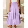 image:imageANRABESS Womens Maxi Skirts Elastic High Waist ALine Tiered Long Flowy Boho Skirts Summer Casual Beach amp Vacation WearLight Purple