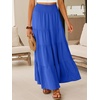 image:imageANRABESS Womens Maxi Skirts Elastic High Waist ALine Tiered Long Flowy Boho Skirts Summer Casual Beach amp Vacation WearRoyal Blue