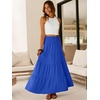 image:imageANRABESS Womens Maxi Skirts Elastic High Waist ALine Tiered Long Flowy Boho Skirts Summer Casual Beach amp Vacation WearRoyal Blue