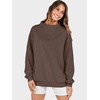image:imageANRABESS Womens Mock Neck Sweatshirt Oversized Pullover  Cozy Fall Fashion Long Sleeve Tops Casual Going Out Daily Wear Loose Fit Soft Fleece 2026 Winter Trendy OutfitsDeep Brown
