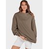 image:imageANRABESS Womens Mock Neck Sweatshirt Oversized Pullover  Cozy Fall Fashion Long Sleeve Tops Casual Going Out Daily Wear Loose Fit Soft Fleece 2026 Winter Trendy OutfitsBrown