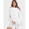 image:imageANRABESS Womens Mock Neck Sweatshirt Oversized Pullover  Cozy Fall Fashion Long Sleeve Tops Casual Going Out Daily Wear Loose Fit Soft Fleece 2026 Winter Trendy OutfitsWhite
