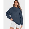 image:imageANRABESS Womens Mock Neck Sweatshirt Oversized Pullover  Cozy Fall Fashion Long Sleeve Tops Casual Going Out Daily Wear Loose Fit Soft Fleece 2026 Winter Trendy OutfitsDark Navy Blue