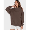 image:imageANRABESS Womens Mock Neck Sweatshirt Oversized Pullover  Cozy Fall Fashion Long Sleeve Tops Casual Going Out Daily Wear Loose Fit Soft Fleece 2026 Winter Trendy OutfitsDeep Brown