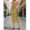 image:imageANRABESS Womens Semi Formal Bodycon Floral Midi Dresses  Soft Stretchy Fabrics Adjustable Spaghetti Strap Dress Elegant Sexy  Spring Summer CocktailampWedding GuestampParty OutfitsYellow
