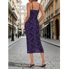 image:imageANRABESS Womens Semi Formal Bodycon Floral Midi Dresses  Soft Stretchy Fabrics Adjustable Spaghetti Strap Dress Elegant Sexy  Spring Summer CocktailampWedding GuestampParty OutfitsDeep Purple