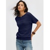 image:imageANRABESS Womens Short Sleeve Sweater Spring Summer Fall Outfits  Boat Neck Hollow Out Tops Comfy Lightweight Knit Pullover Classic Sweater Shirts Beach Travel Vacation ClothesNavy Blue
