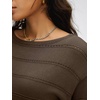 image:imageANRABESS Womens Short Sleeve Sweater Spring Summer Fall Outfits  Boat Neck Hollow Out Tops Comfy Lightweight Knit Pullover Classic Sweater Shirts Beach Travel Vacation ClothesBrown
