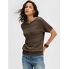 image:imageANRABESS Womens Short Sleeve Sweater Spring Summer Fall Outfits  Boat Neck Hollow Out Tops Comfy Lightweight Knit Pullover Classic Sweater Shirts Beach Travel Vacation ClothesBrown