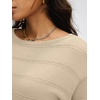 image:imageANRABESS Womens Short Sleeve Sweater Spring Summer Fall Outfits  Boat Neck Hollow Out Tops Comfy Lightweight Knit Pullover Classic Sweater Shirts Beach Travel Vacation ClothesBeige