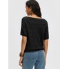image:imageANRABESS Womens Short Sleeve Sweater Spring Summer Fall Outfits  Boat Neck Hollow Out Tops Comfy Lightweight Knit Pullover Classic Sweater Shirts Beach Travel Vacation ClothesBlack