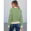 image:imageANRABESS Womens Striped Quarter Zip Fall Sweater Tops  Cute Long Sleeve Ribbed Knit Collared Pullover Slouchy Cozy Warm Business Casual Work Outfits 2026 Winter Fashion ClothesStriped Apricot Green
