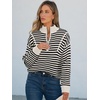 image:imageANRABESS Womens Striped Quarter Zip Fall Sweater Tops  Cute Long Sleeve Ribbed Knit Collared Pullover Slouchy Cozy Warm Business Casual Work Outfits 2026 Winter Fashion ClothesStriped Black Beige