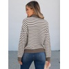 image:imageANRABESS Womens Striped Quarter Zip Fall Sweater Tops  Cute Long Sleeve Ribbed Knit Collared Pullover Slouchy Cozy Warm Business Casual Work Outfits 2026 Winter Fashion ClothesStriped White Camel