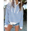 image:imageANRABESS Womens Striped Quarter Zip Fall Sweater Tops  Cute Long Sleeve Ribbed Knit Collared Pullover Slouchy Cozy Warm Business Casual Work Outfits 2026 Winter Fashion ClothesStriped White Sky Blue