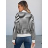 image:imageANRABESS Womens Striped Quarter Zip Fall Sweater Tops  Cute Long Sleeve Ribbed Knit Collared Pullover Slouchy Cozy Warm Business Casual Work Outfits 2026 Winter Fashion ClothesStriped Black White