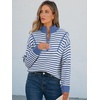 image:imageANRABESS Womens Striped Quarter Zip Fall Sweater Tops  Cute Long Sleeve Ribbed Knit Collared Pullover Slouchy Cozy Warm Business Casual Work Outfits 2026 Winter Fashion ClothesStriped Blue White