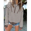 image:imageANRABESS Womens Striped Quarter Zip Fall Sweater Tops  Cute Long Sleeve Ribbed Knit Collared Pullover Slouchy Cozy Warm Business Casual Work Outfits 2026 Winter Fashion ClothesStriped White Camel