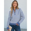 image:imageANRABESS Womens Striped Quarter Zip Fall Sweater Tops  Cute Long Sleeve Ribbed Knit Collared Pullover Slouchy Cozy Warm Business Casual Work Outfits 2026 Winter Fashion ClothesStriped Blue White