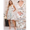 image:imageANRABESS Womens Summer Beach Vacation Dresses V Neck Sleeveless Casual Button Down A Line Swing Mini Sundresses with Pockets Printed White Medium