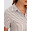 image:imageANRABESS Womens Summer Shirt Dresses Light Brown White Stripe S  Lightweight Breathable Short Sleeve Button Polo Collar Tshirt Dress Daily Beach Work Outfits Spring Fall Clothes