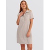image:imageANRABESS Womens Summer Shirt Dresses Light Brown White Stripe S  Lightweight Breathable Short Sleeve Button Polo Collar Tshirt Dress Daily Beach Work Outfits Spring Fall Clothes