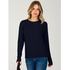 image:imageANRABESS Womens Sweaters Crewneck Long Sleeve Casual Knit Tops  Basic Ribbed knittedArgyle Soft Pullover SweaterDaily Work Classic Trendy TopWinter Fall Clothes 2026Navy Blue
