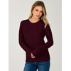 image:imageANRABESS Womens Sweaters Crewneck Long Sleeve Casual Knit Tops  Basic Ribbed knittedArgyle Soft Pullover SweaterDaily Work Classic Trendy TopWinter Fall Clothes 2026Dark Red