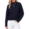 image:imageANRABESS Womens Long Sleeve Mock Neck Cropped Sweaters  Lightweight Ribbed Knit Pullover Sweater Tops Classic Soft Comfy Business Casual Work Travel Vacation Fall Winter OutfitsNavy Blue