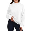 image:imageANRABESS Womens Mock Neck Sweatshirt Oversized Pullover  Cozy Fall Fashion Long Sleeve Tops Casual Going Out Daily Wear Loose Fit Soft Fleece 2026 Winter Trendy OutfitsWhite