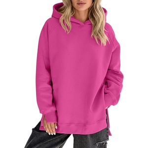 image:imageANRABESS Hoodies for Women Oversized Fall Fashion Outfits  Raglan Long Sleeve Pullover Sweatshirts Side Slit Tunic Cozy Soft Tops Casual Travel Going Out amp Workout Cute Y2K ClothesHot Pink