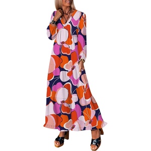 image:imageANRABESS Womens Long Sleeve Boho Maxi Dress 2026 Fall V Neck Floral Striped Casual Loose Fit Beach Vacation DressesPrint Floral Butterfly