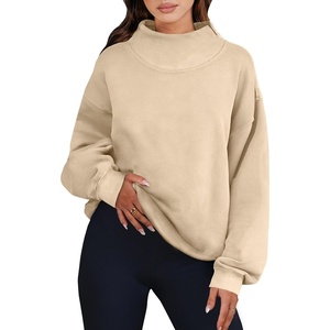 image:imageANRABESS Womens Mock Neck Sweatshirt Oversized Pullover  Cozy Fall Fashion Long Sleeve Tops Casual Going Out Daily Wear Loose Fit Soft Fleece 2026 Winter Trendy OutfitsParchment