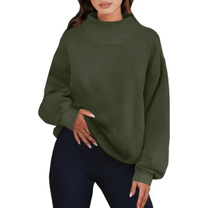 image:imageANRABESS Womens Mock Neck Sweatshirt Oversized Pullover  Cozy Fall Fashion Long Sleeve Tops Casual Going Out Daily Wear Loose Fit Soft Fleece 2026 Winter Trendy OutfitsOlive