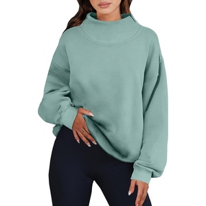 image:imageANRABESS Womens Mock Neck Sweatshirt Oversized Pullover  Cozy Fall Fashion Long Sleeve Tops Casual Going Out Daily Wear Loose Fit Soft Fleece 2026 Winter Trendy OutfitsLight Green