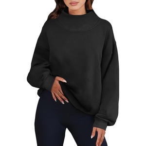 image:imageANRABESS Womens Mock Neck Sweatshirt Oversized Pullover  Cozy Fall Fashion Long Sleeve Tops Casual Going Out Daily Wear Loose Fit Soft Fleece 2026 Winter Trendy OutfitsBlack