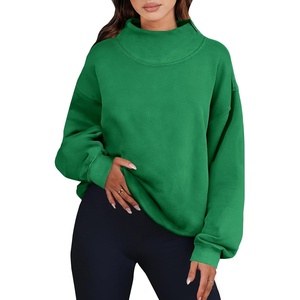 image:imageANRABESS Womens Mock Neck Sweatshirt Oversized Pullover  Cozy Fall Fashion Long Sleeve Tops Casual Going Out Daily Wear Loose Fit Soft Fleece 2026 Winter Trendy OutfitsGreen