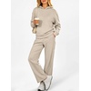 image:imageANRABESS 2 Piece Sets for Women Sweatsuits 2026 Fall Outfits  Fleece Hoodie amp Wide Leg Sweatpants with Pockets Comfy Matching Lounge Set Casual Travel Airport Clothes Workout TracksuitGrey Beige
