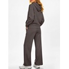 image:imageANRABESS 2 Piece Sets for Women Sweatsuits 2026 Fall Outfits  Fleece Hoodie amp Wide Leg Sweatpants with Pockets Comfy Matching Lounge Set Casual Travel Airport Clothes Workout TracksuitBrown