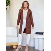 image:imageANRABESS Cardigan Sweater for Women 2026 Fall Outfits  Long Sleeve Open Front Mid LengthDressy Jacket CoatSoft Knit CoatiganBusiness Casual Work ClothesTravel Winter OutwearRed Brown