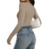 image:imageANRABESS Long Sleeve Shirts for Women Wool Blend Tops  V Neck Comfy Soft Lightweight Sweater Slim Fit Knit Daily Travel Going Out Basic Casual Fall Spring Transition OutfitsLight Khaki