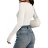 image:imageANRABESS Long Sleeve Shirts for Women Wool Blend Tops  V Neck Comfy Soft Lightweight Sweater Slim Fit Knit Daily Travel Going Out Basic Casual Fall Spring Transition OutfitsWhite