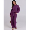 image:imageANRABESS Lounge Sets for Women Fuzzy Fleece Pajama Set  2 Piece Knit Sweater Fall Outfits Long Sleeve Top amp Wide Leg Pants Winter Cozy Matching Pjs Comfy 2026 Loungewear ClothesDeep Viole