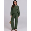 image:imageANRABESS Lounge Sets for Women Fuzzy Fleece Pajama Set  2 Piece Knit Sweater Fall Outfits Long Sleeve Top amp Wide Leg Pants Winter Cozy Matching Pjs Comfy 2026 Loungewear ClothesLawn Green